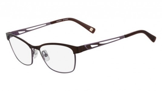 Marchon M-MORNINGSIDE Eyeglasses, (210) BROWN/LAVENDER