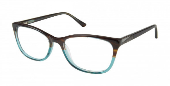 Geoffrey Beene G317 Eyeglasses, Brown/Green (BRN)