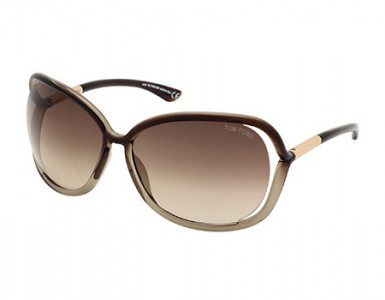 Tom Ford RAQUEL Sunglasses, 38F - Bronze/other / Gradient Brown