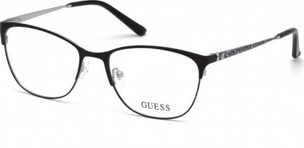 Guess GU2583 Eyeglasses, 005 - Black/Monocolor / Black/Monocolor