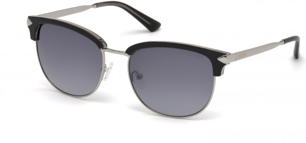 Guess GU7482 Sunglasses, 01C - Shiny Black  / Smoke Mirror