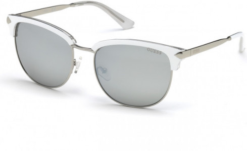 Guess GU7482 Sunglasses, 21C - White / Smoke Mirror