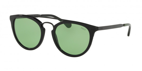 Polo PH4121 Sunglasses, 57012 SHINY BLACK VINTAGE GREEN (BLACK)