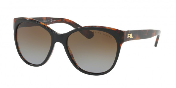 Ralph Lauren RL8156 Sunglasses, 5260T5 SHINY BLACK ON JERRY HAVANA PO (BLACK)