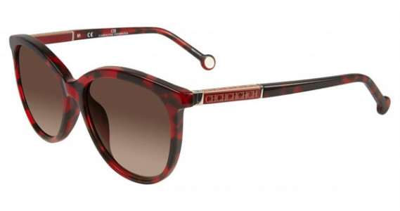 Carolina Herrera SHE703 Sunglasses, Shiny Black Red Havana 0Gg3