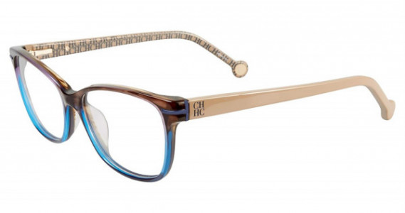 Carolina Herrera VHE635K Eyeglasses, Brown/Blue 0M61