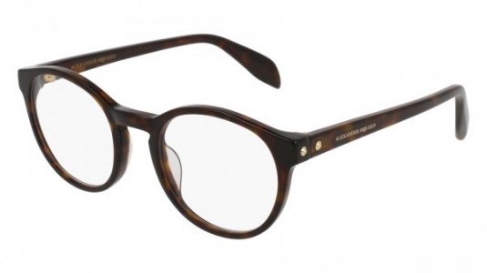 Alexander McQueen AM0075O Eyeglasses, 002 - HAVANA