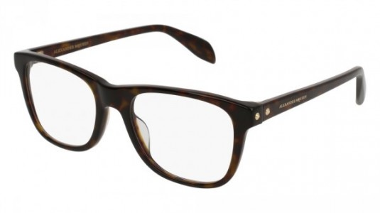Alexander McQueen AM0076O Eyeglasses, 002 - HAVANA