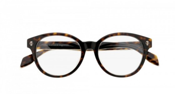 Alexander McQueen AM0028OA Eyeglasses, HAVANA