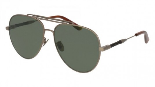 Bottega Veneta BV0106S Sunglasses, 003 - SILVER with BROWN temples and GREY lenses