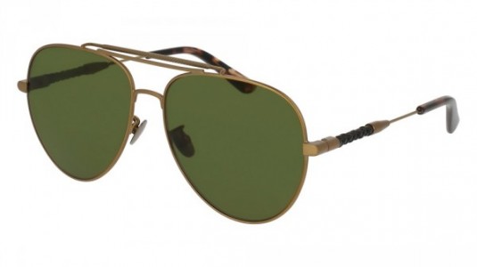 Bottega Veneta BV0106S Sunglasses, 004 - BRONZE with BLACK temples and GREEN lenses