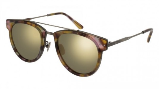 Bottega Veneta BV0123S Sunglasses, 004 - HAVANA with SILVER temples and BRONZE lenses