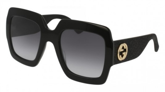 Gucci GG0102S Sunglasses, 001 - BLACK with GREY lenses