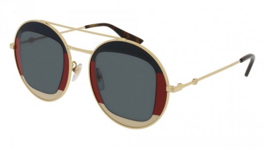 Gucci GG0105S Sunglasses, 005 - GOLD with BLUE lenses