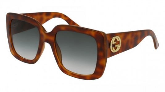 Gucci GG0141S Sunglasses, 002 - HAVANA with GREEN lenses