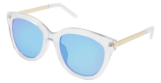 Nicole Miller Roosevelt Sunglasses, C03 Crystal/Gold (Blue Mirror)