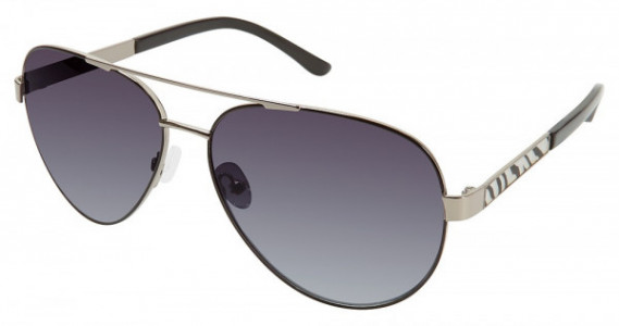 Nicole Miller Strand Sunglasses, C01 Silver / Black (Silver Flash)