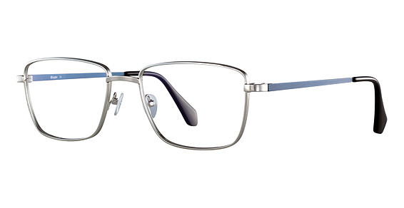 Menizzi B778 Eyeglasses, (Shiny Silver/ Matt Blue 57-20-150)