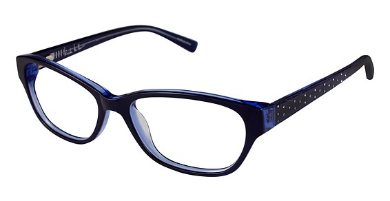 Nicole Miller Azure Eyeglasses, C01 BLACK / NAVY