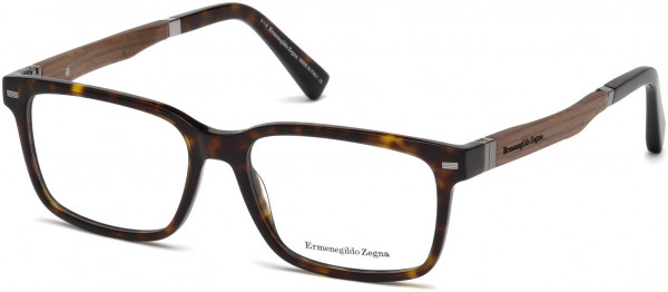 Ermenegildo Zegna EZ5078 Eyeglasses, 052 - Shiny Dark Havana, Rooted Walnut, Dark Ruthenium