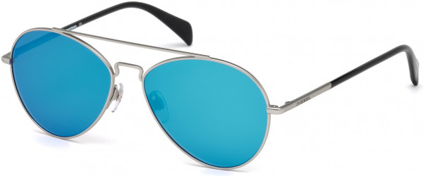 Diesel DL0193 Sunglasses, 17X - Matte Palladium / Blu Mirror