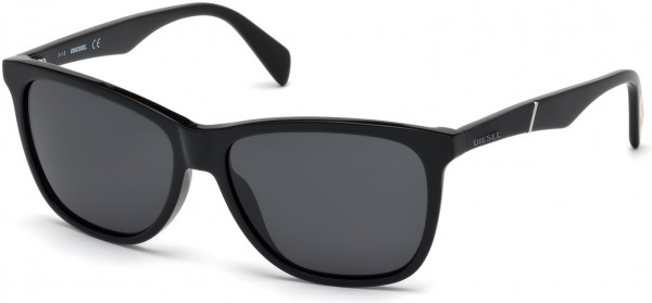 Diesel DL0222 Sunglasses, 01A - Shiny Black, Matte And Shiny Black, Shiny Mustard, Dark Smoke Lenses