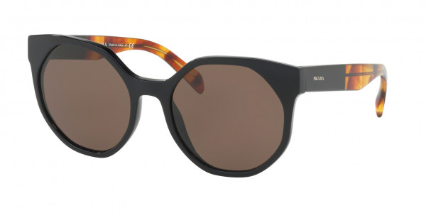 Prada PR 11TS Sunglasses, 1AB8C1 BLACK BROWN (BLACK)