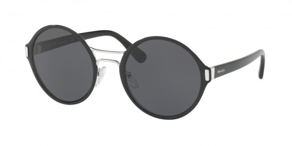 Prada PR 57TS CATWALK Sunglasses, GAQ5S0 CATWALK BLACK/SILVER DARK GREY (BLACK)