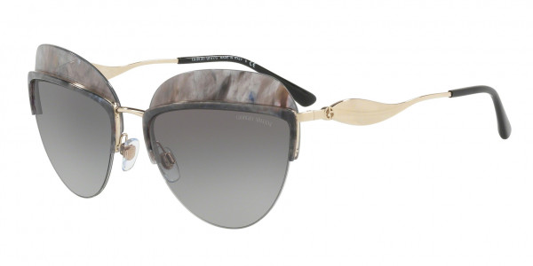 Giorgio Armani AR6061 Sunglasses, 318611 STRIPED GREY (GREY)