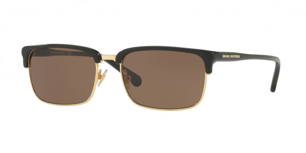 Brooks Brothers BB5035S Sunglasses, 613073 GOLD/BLACK (BLACK)