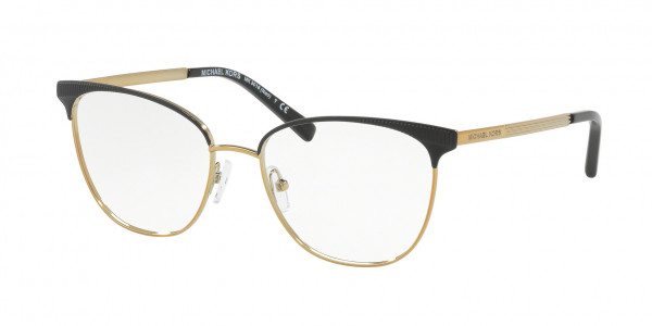 Michael Kors MK3018 NAO Eyeglasses, 1195 NAO MATTE BLACK/LIGHT GOLD (BLACK)