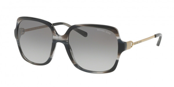 Michael Kors MK2053 BIA Sunglasses, 328911 BIA BLACK HORN GREY GRADIENT (BLACK)