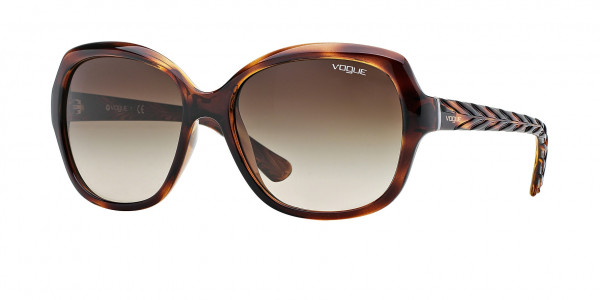 Vogue VO2871S Sunglasses, 150813 STRIPED DARK HAVANA BROWN GRAD (BROWN)