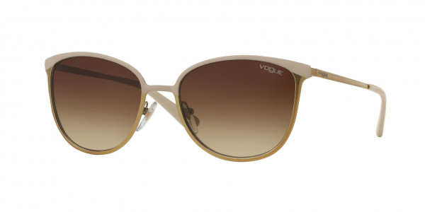 Vogue VO4002S Sunglasses, 996S13 TOP MATTE BEIGE/BRUSHED GOLD B (BEIGE)