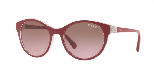 Vogue VO5135SB Sunglasses, 256214 TOP DARK RED/SERIGRAPHY (RED)