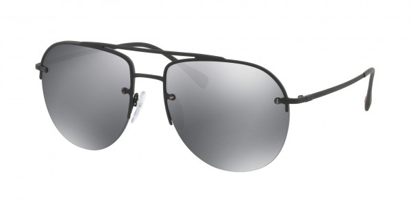 Prada Linea Rossa PS 53SS LIFESTYLE Sunglasses, DG05L0 LIFESTYLE BLACK RUBBER GREY MI (BLACK)