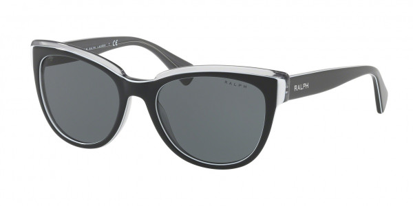 Ralph RA5230 Sunglasses, 164687 BLACK GREY GREY SOLID (BLACK)