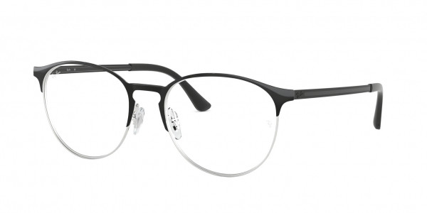 Ray-Ban Optical RX6375 Eyeglasses, 2861 BLACK ON SILVER (BLACK)