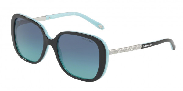 Tiffany & Co. TF4137BF Sunglasses, 80559S BLACK ON TIFFANY BLUE (BLACK)