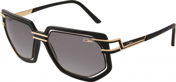Cazal Cazal 9066 Sunglasses, 002 Mat Black-Gold/Grey Gradient Lenses