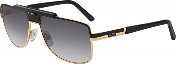 Cazal Cazal Legends 987 Sunglasses, 001 Black-Gold/Grey Gradient Lenses