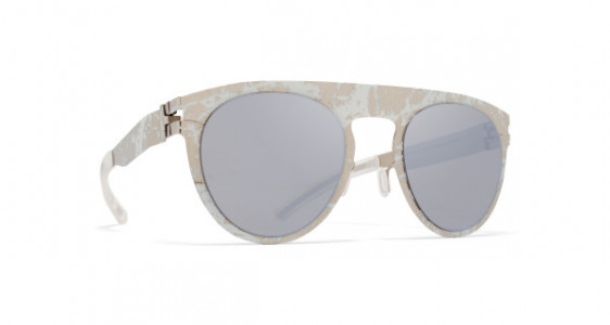 Mykita MMTRANSFER004 Sunglasses, SILVER/WHITE STONE - LENS: BROWN FLASH