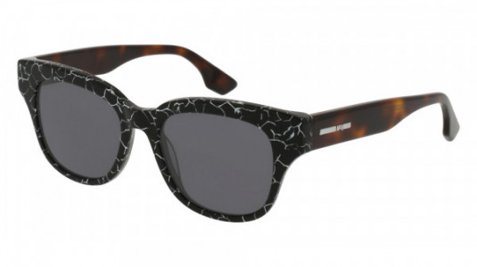 McQ MQ0067S Sunglasses, 003 - BLACK with HAVANA temples and GREY lenses