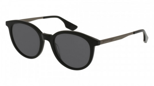 McQ MQ0069S Sunglasses, 001 - BLACK with RUTHENIUM temples and GREY lenses