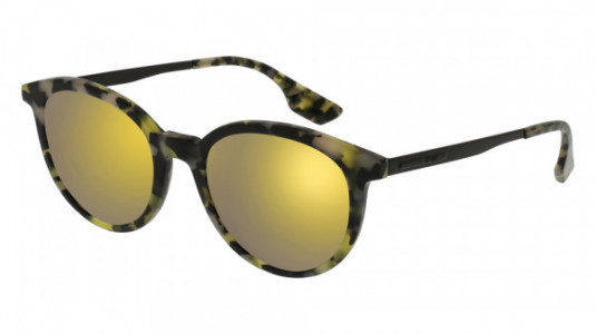 McQ MQ0069S Sunglasses, 005 - HAVANA with BLACK temples and YELLOW lenses