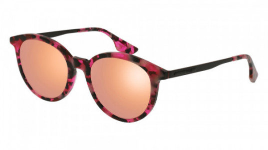 McQ MQ0069S Sunglasses, 006 - HAVANA with BLACK temples and PINK lenses