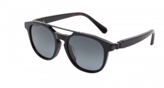 Brioni BR0003SA Sunglasses, BLACK with GREY polarized lenses