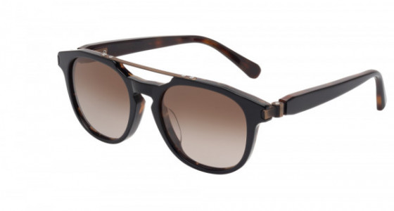 Brioni BR0003SA Sunglasses, BLACK with BROWN polarized lenses