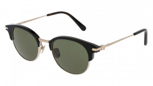 Brioni BR0008S Sunglasses, BLACK with GOLD temples and GREEN lenses