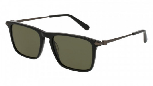Brioni BR0016S Sunglasses, 001 - BLACK with SILVER temples and GREEN lenses
